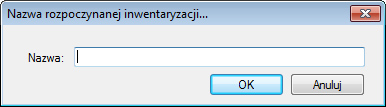 HDF Inwentaryzacja 6 – okno wpisywania nazwy nowej inwentaryzacji