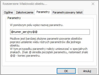HDF Labels 9 – podgląd sparametryzowanego pola tekstowego na etykiecie
