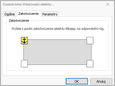 HDF Labels 9 – punkt kotwiczenia kodu kreskowego w oknie właściwości