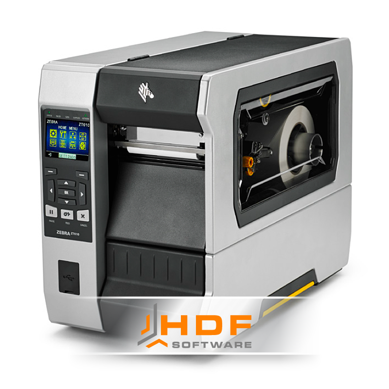 ZEBRA ZT61043-T2E0100Z Label printer ZT610, thermal transfer, 300 dpi, print up to 104 mm at 305 mm/s, USB, RS232, Ethernet, Bluetooth, peeler and rewinder, 4.3" touchscreen