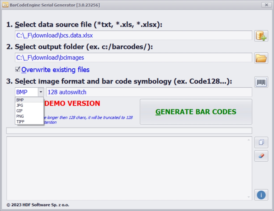 Program do dynamicznego tworzenia kodów kreskowych dla Windows.