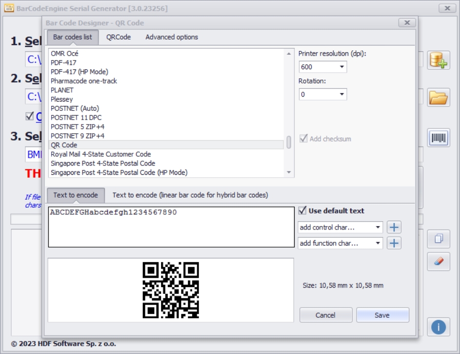 Program do dynamicznego tworzenia kodów kreskowych dla Windows.