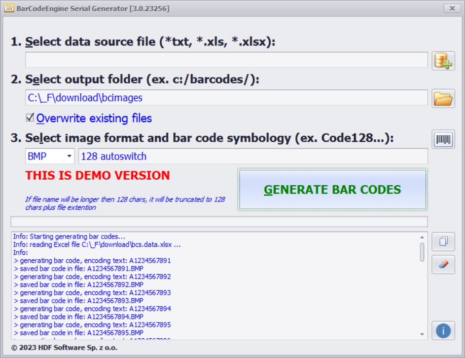 Program do dynamicznego tworzenia kodów kreskowych dla Windows.