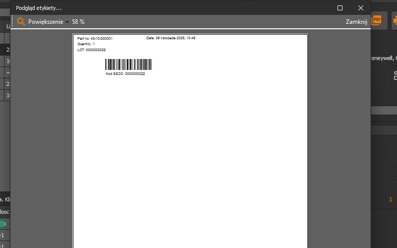 hdf labels print preview