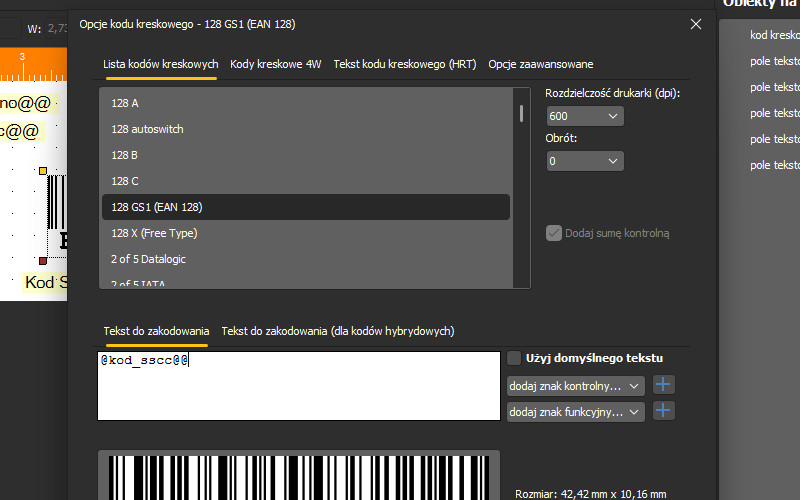 hdf labels barcode sscc gs1-128