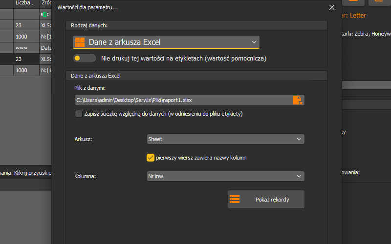 hdf labels set part number