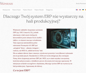 Dlaczego Twój system ERP nie wystarczy na hali produkcyjnej?