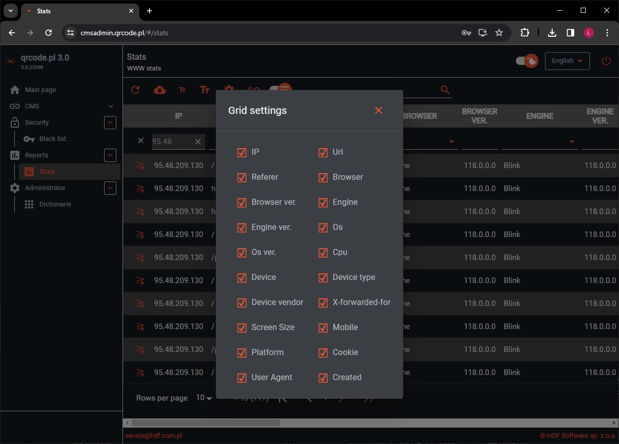 System PWA zrzut 1